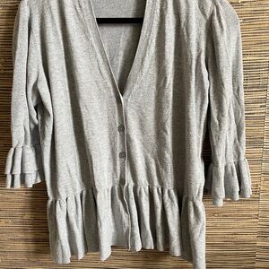 Lane Bryant Light Gray Knit Cardigan